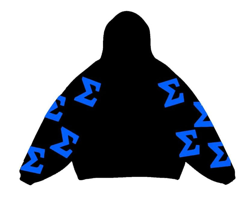 OVERSIZED SIGMA SCATTERED HOOD BLACK | BLUE