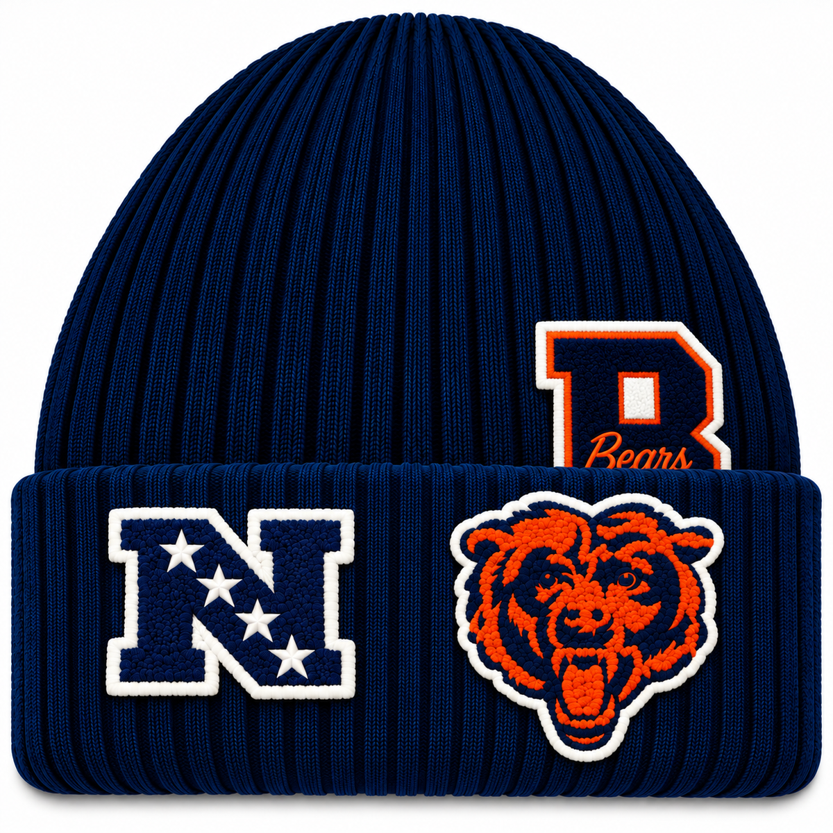 Chicago Bears  — V2 Navy Patch Beanie (Single / Pre-Order) (Ships DEC)