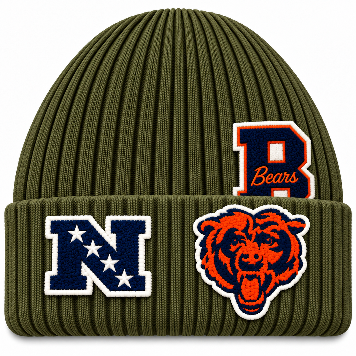 Chicago Bears  — V2 Olive Patch Beanie (Single / Pre-Order) (Ships DEC)