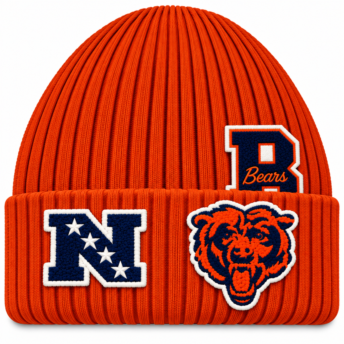Chicago Bears  — V2 Orange Patch Beanie (Single / Pre-Order) (Ships DEC)