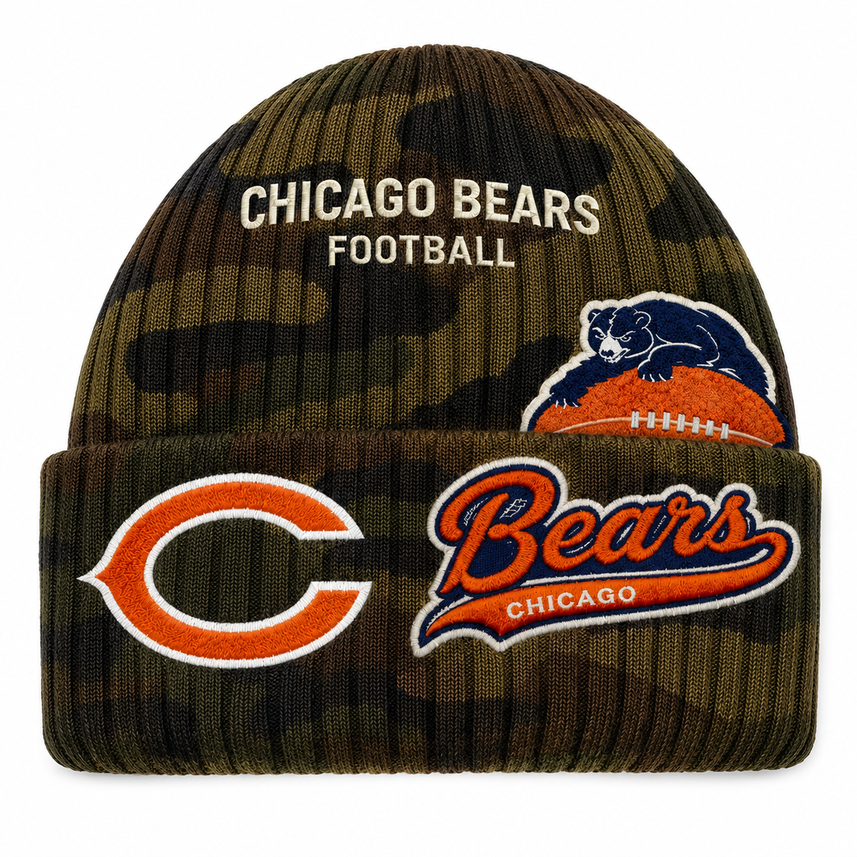 Chicago Bears  — Camo Patch Beanie (Single)