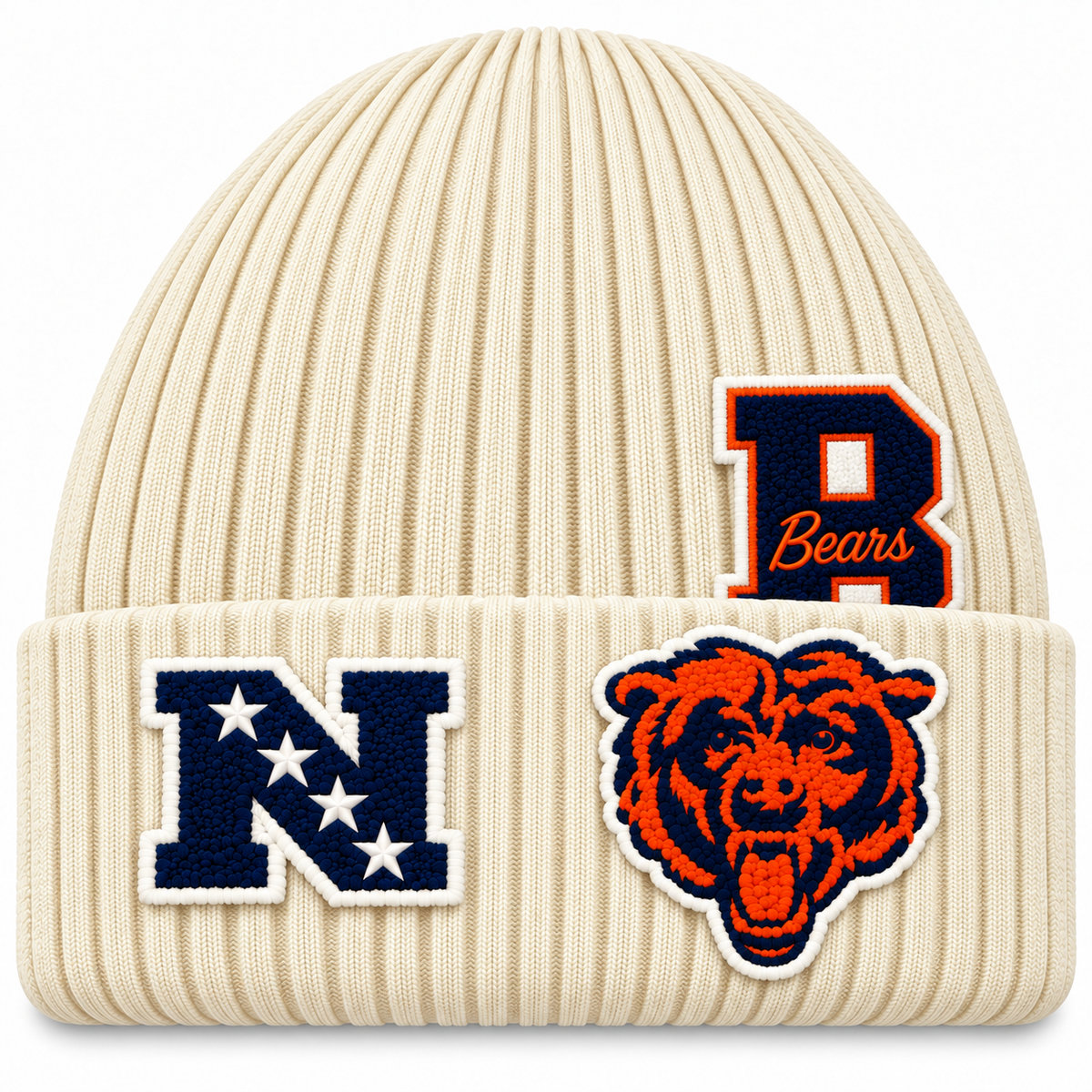 Chicago Bears  — V2 Cream Patch Beanie (Single / Pre-Order) (Ships DEC) (Copy)