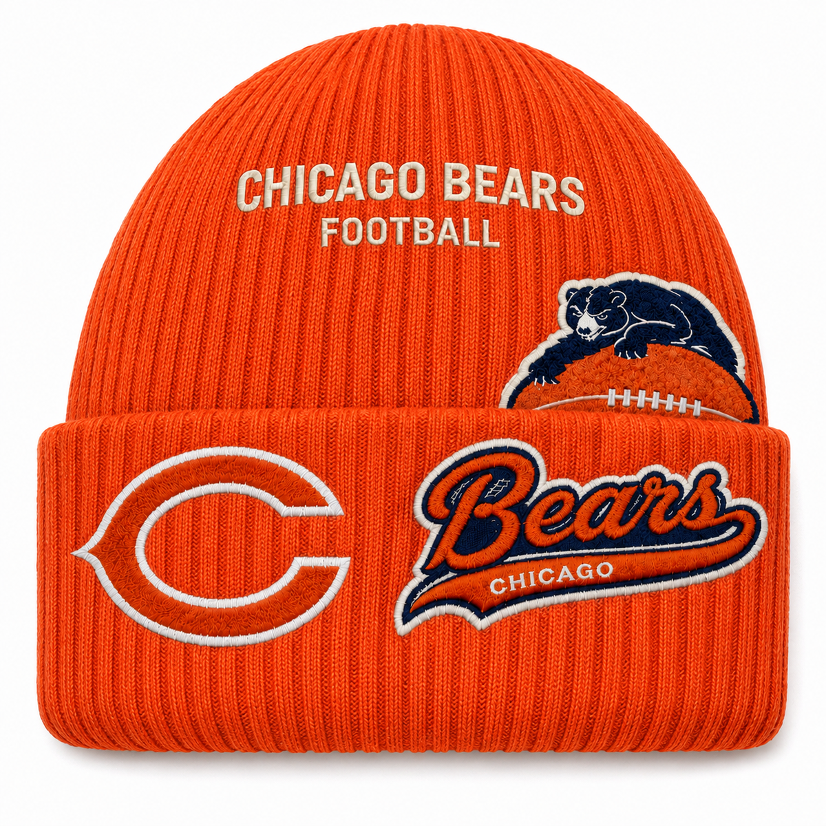 Chicago Bears  — Orange Patch Beanie (Single / Pre-Order) (Ships Nov)