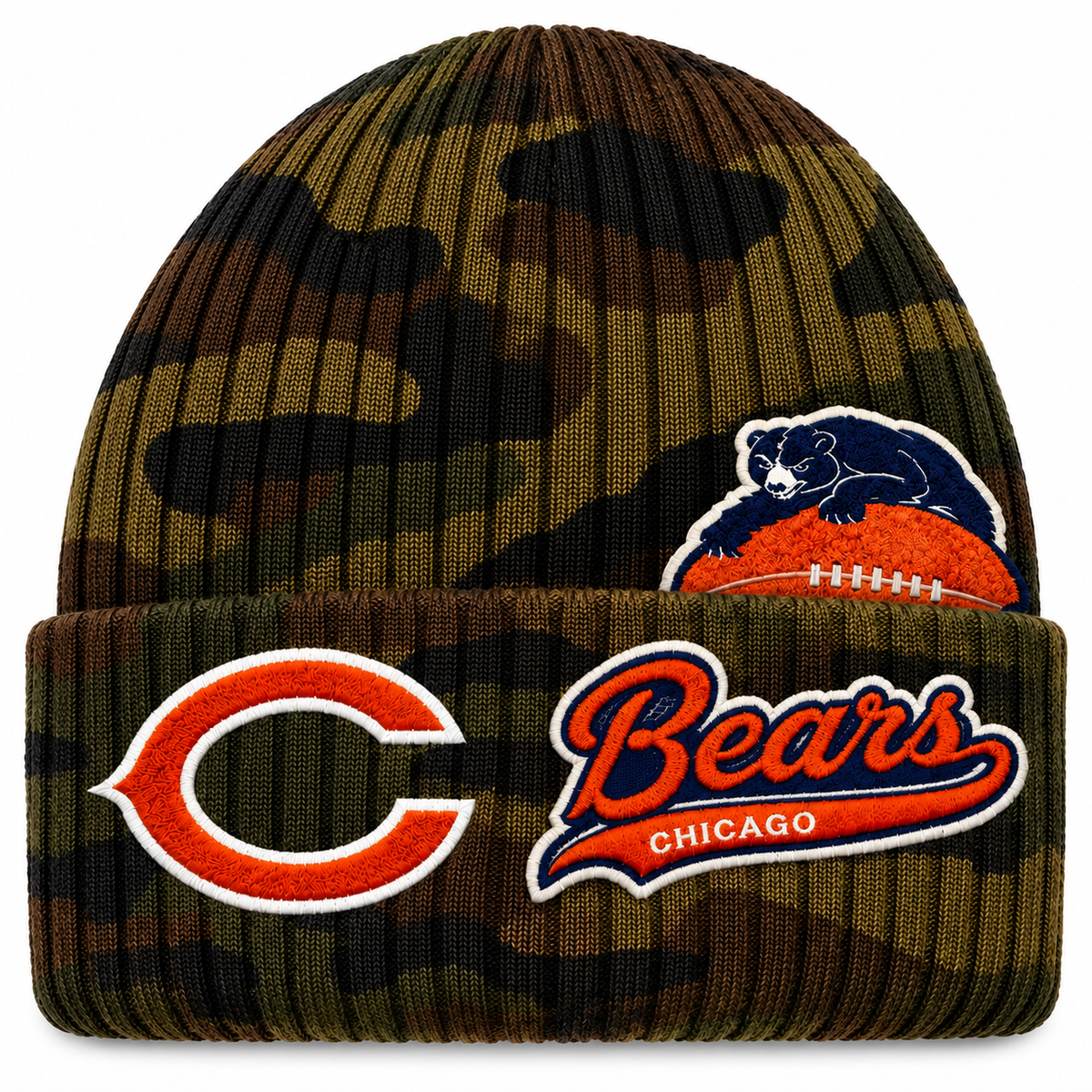 Chicago Bears  — Camo Patch Beanie (Single)